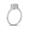 Thumbnail Image 1 of Hexagon-Cut Swiss Blue Topaz Solitaire Ring Sterling Silver