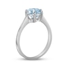 Thumbnail Image 1 of Hexagon-Cut Swiss Blue Topaz Solitaire Ring Sterling Silver