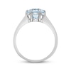 Hexagon-Cut Swiss Blue Topaz Solitaire Ring Sterling Silver