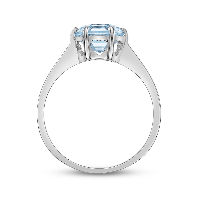 Hexagon-Cut Swiss Blue Topaz Solitaire Ring Sterling Silver | Kay