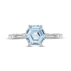 Thumbnail Image 3 of Hexagon-Cut Swiss Blue Topaz Solitaire Ring Sterling Silver