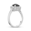 Thumbnail Image 2 of Oval-Cut Black Onyx & White Lab-Created Sapphire Ring Sterling Silver
