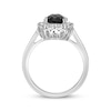 Thumbnail Image 2 of Oval-Cut Black Onyx & White Lab-Created Sapphire Ring Sterling Silver