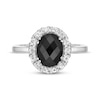 Thumbnail Image 4 of Oval-Cut Black Onyx & White Lab-Created Sapphire Ring Sterling Silver