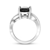 Thumbnail Image 3 of Oval-Cut Black Onyx & White Lab-Created Sapphire Ring Sterling Silver