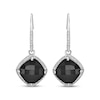 Thumbnail Image 1 of Cushion-Cut Black Onyx & White Lab-Created Sapphire Drop Earrings Sterling Silver