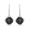 Thumbnail Image 2 of Cushion-Cut Black Onyx & White Lab-Created Sapphire Drop Earrings Sterling Silver