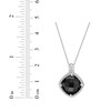 Thumbnail Image 4 of Cushion-Cut Black Onyx & White Lab-Created Sapphire Necklace Sterling Silver 18&quot;