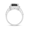Thumbnail Image 3 of Cushion-Cut Black Onyx & White Lab-Created Sapphire Ring Sterling Silver