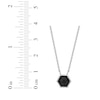 Hexagon-Cut Black Onyx Necklace Sterling Silver 18”