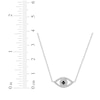 Round-Cut Black Onyx & White Lab-Created Sapphire Evil Eye Necklace Sterling Silver 18”