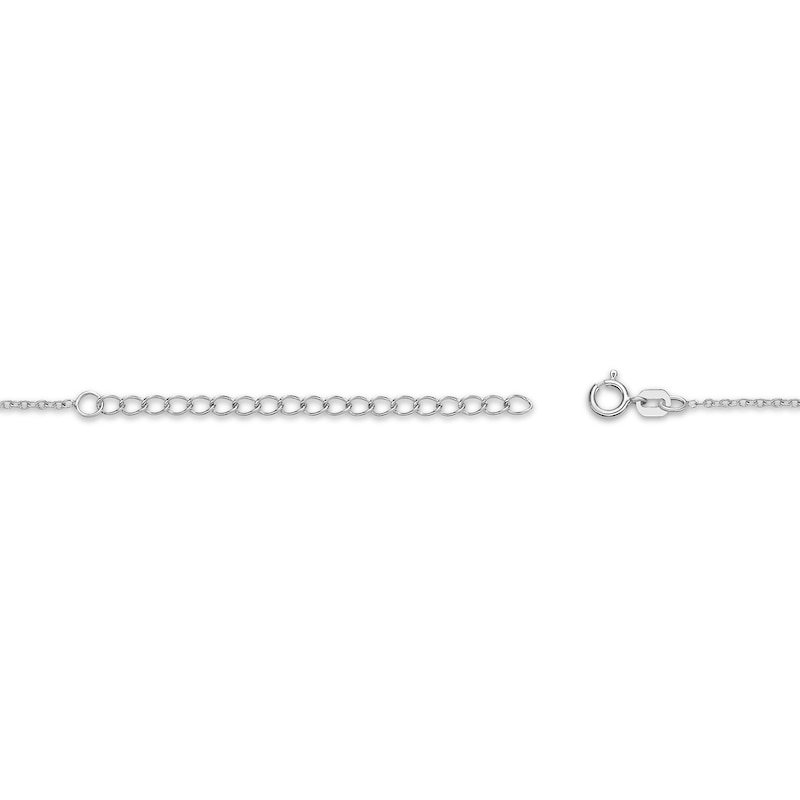 Main Image 3 of Oval-Cut Black Onyx & White Lab-Created Sapphire Necklace Sterling Silver 18&quot;