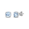 Thumbnail Image 1 of Cushion-Cut Swiss Blue Topaz Stud Earrings Sterling Silver