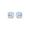 Thumbnail Image 2 of Cushion-Cut Swiss Blue Topaz Stud Earrings Sterling Silver