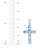 Thumbnail Image 3 of Oval-Cut Swiss Blue Topaz Cross Necklace Sterling Silver 18”