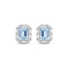 Thumbnail Image 2 of Rectangle-Cut Swiss Blue Topaz & White Lab-Created Sapphire Stud Earrings Sterling Silver