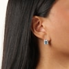Thumbnail Image 5 of Rectangle-Cut Swiss Blue Topaz & White Lab-Created Sapphire Stud Earrings Sterling Silver