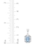 Thumbnail Image 3 of Rectangle-Cut Swiss Blue Topaz & White Lab-Created Sapphire Necklace Sterling Silver 18”