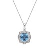 Thumbnail Image 1 of Cushion-Cut Swiss Blue Topaz & White Lab-Created Sapphire Necklace Sterling Silver 18”