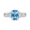 Cushion-Cut Swiss Blue Topaz & White Lab-Created Sapphire Ring Sterling Silver