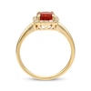 Thumbnail Image 2 of Cushion-Cut Mexican Fire Opal & Round-Cut Diamond Ring 1/5 ct tw 10K Yellow Gold