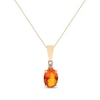Thumbnail Image 1 of Oval-Cut Mexican Fire Opal & Diamond Accent Necklace 10K Yellow Gold 18”
