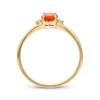 Thumbnail Image 2 of Oval-Cut Mexican Fire Opal & Diamond Accent Ring 10K Yellow Gold