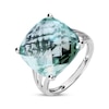Cushion-Cut Green Quartz & Diamond Accent Cocktail Ring Sterling Silver