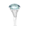 Cushion-Cut Green Quartz & Diamond Accent Cocktail Ring Sterling Silver