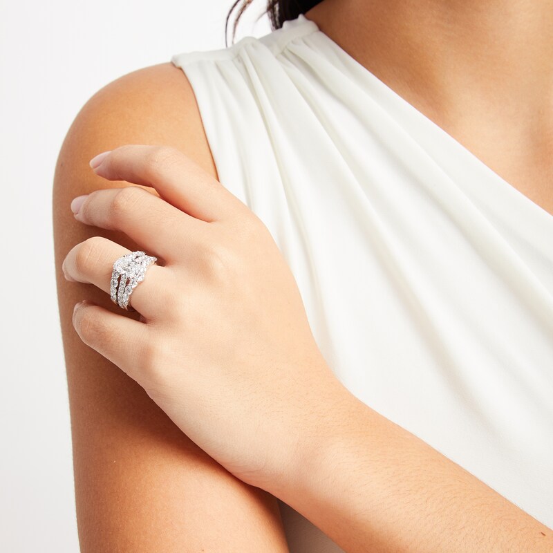 Main Image 3 of THE LEO Legacy Lab-Grown Diamond Round-Cut Enhancer Ring 1-1/2 ct tw 14K White Gold