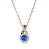 Thumbnail Image 1 of Le Vian Chocolate Twist Round-Cut Sapphire Necklace 1/6 ct tw Diamonds 14K Strawberry Gold 19”