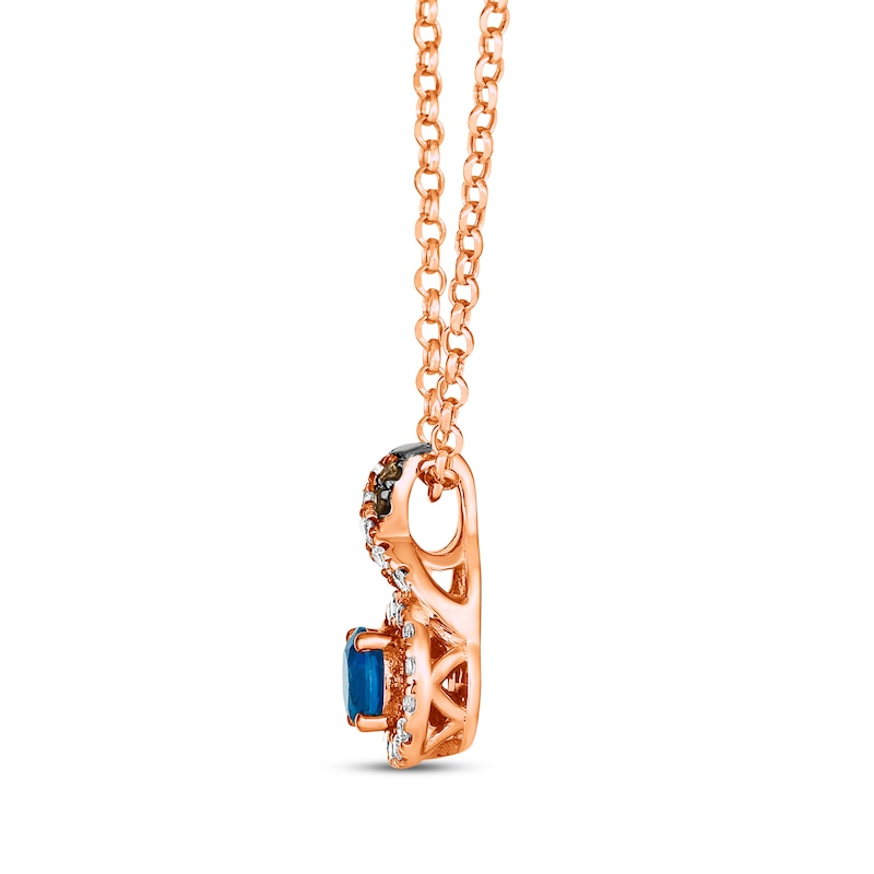 Main Image 2 of Le Vian Chocolate Twist Round-Cut Sapphire Necklace 1/6 ct tw Diamonds 14K Strawberry Gold 19”