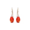 Thumbnail Image 1 of Oval-Cut Mexican Fire Opal & Diamond Accent Drop Earrings 10K Yellow Gold