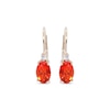 Thumbnail Image 2 of Oval-Cut Mexican Fire Opal & Diamond Accent Drop Earrings 10K Yellow Gold