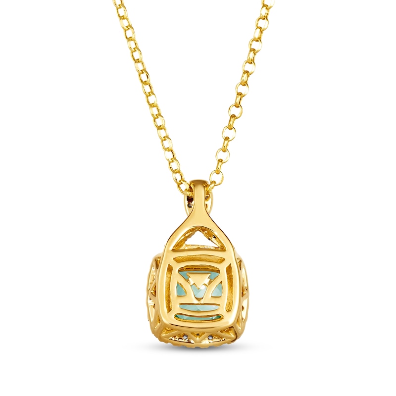Main Image 3 of Le Vian Chocolate Twist Green Quartz Necklace 1/5 ct tw Diamonds 14K Honey Gold 19”