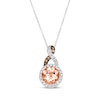 Thumbnail Image 1 of Le Vian Chocolate Twist Morganite Necklace 1/3 ct tw Diamonds 14K Vanilla Gold 19”