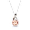 Thumbnail Image 0 of Le Vian Chocolate Twist Morganite Necklace 1/3 ct tw Diamonds 14K Vanilla Gold 19”