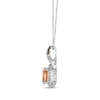 Thumbnail Image 1 of Le Vian Chocolate Twist Morganite Necklace 1/3 ct tw Diamonds 14K Vanilla Gold 19”