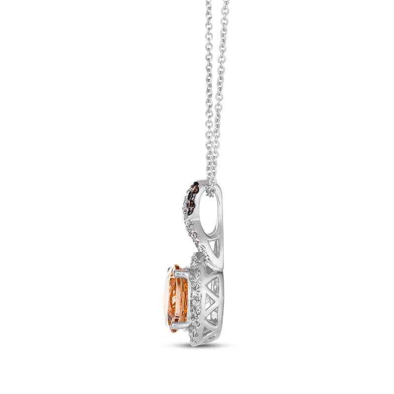 Main Image 2 of Le Vian Chocolate Twist Morganite Necklace 1/3 ct tw Diamonds 14K Vanilla Gold 19”