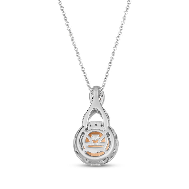 Main Image 3 of Le Vian Chocolate Twist Morganite Necklace 1/3 ct tw Diamonds 14K Vanilla Gold 19”