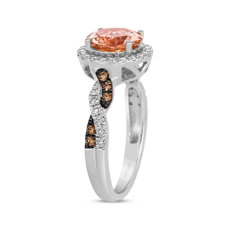 Le Vian Chocolate Twist Morganite Ring 3/8 ct tw Diamonds 14K Vanilla Gold