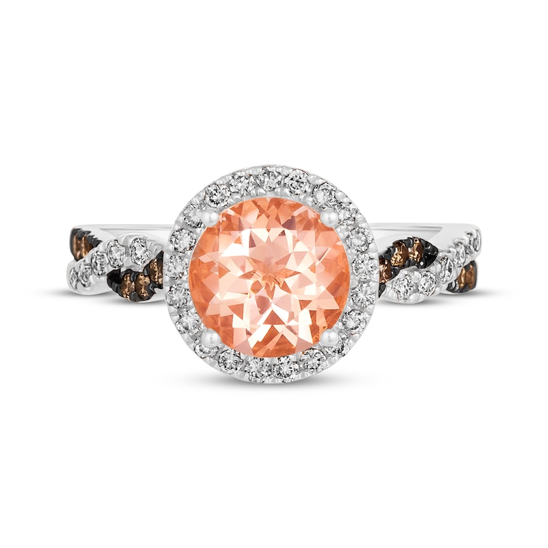 Le Vian Chocolate Twist Morganite Ring 3/8 ct tw Diamonds 14K Vanilla Gold