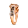Thumbnail Image 1 of Le Vian Chocolate Waterfall Round-Cut Morganite Ring 3/4 ct tw Diamonds 14K Strawberry Gold