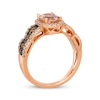Thumbnail Image 2 of Le Vian Chocolate Waterfall Round-Cut Morganite Ring 3/4 ct tw Diamonds 14K Strawberry Gold