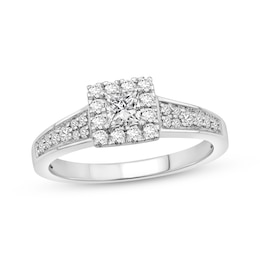 Now + Forever Princess-Cut Diamond Engagement Ring 5/8 ct tw 10K White Gold