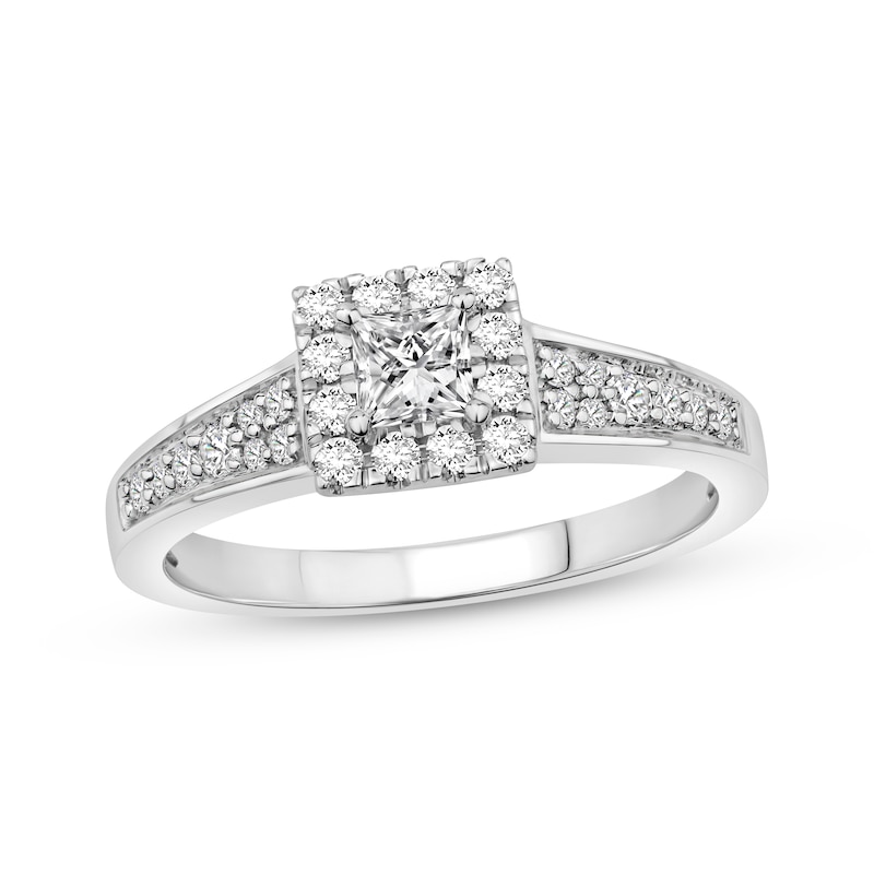 Main Image 4 of Now + Forever Princess-Cut Diamond Engagement Ring 5/8 ct tw 10K White Gold