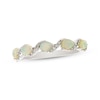 Thumbnail Image 1 of Pear-Shaped Opal & Round-Cut Diamond Ring 1/10 ct tw 10K White Gold