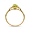 Thumbnail Image 2 of Pear-Shaped Peridot & Round-Cut Diamond Ring 1/20 ct tw 10K Yellow Gold