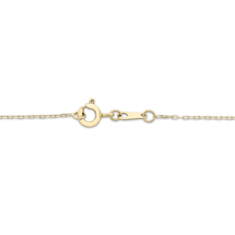 Main Image 3 of Round-Cut Amethyst Beaded Open Heart Necklace 10K Yellow Gold 18”