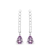 Thumbnail Image 1 of Pear-Shaped Amethyst Beaded Drop Earrings Sterling Silver